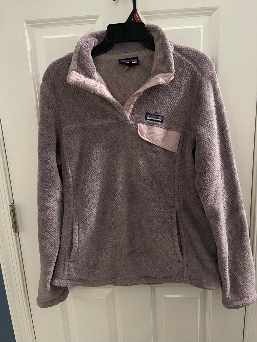 Patagonia Lavender Teddy Fleece Snap Pullover Jacket